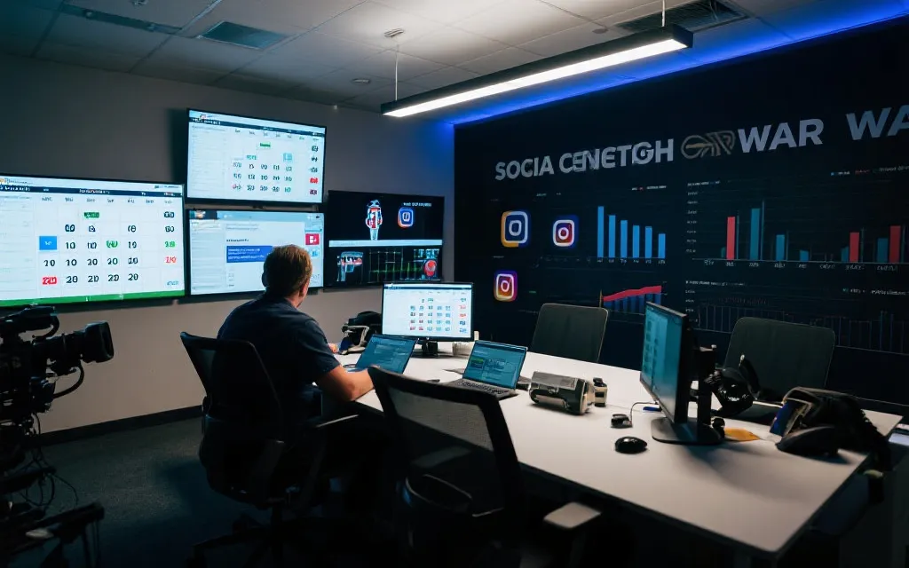 社交平台赛事传播作战室：内容看板、数据曲线与创意素材墙